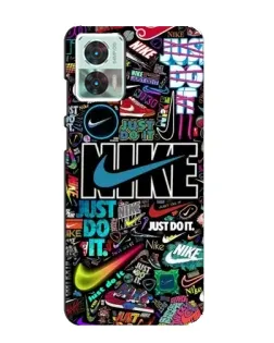Чехол для Motorola Edge 30 Neo с картинкой «Яркий коллаж Nike»
