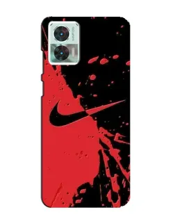 Чехол для Motorola Edge 30 Neo с картинкой «Красные брызги Nike»