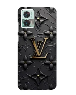 Чехол для Motorola Edge 30 Neo с картинкой «Кожаная текстура LV»