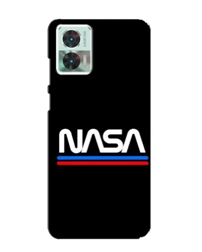 Чехол для Motorola Edge 30 Neo с картинкой «NASA — классика Red Blue»
