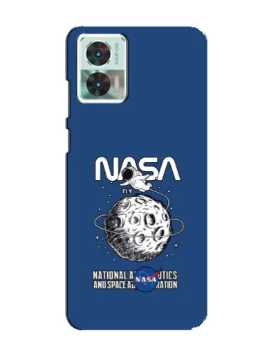 Чехол для Motorola Edge 30 Neo с картинкой «NASA — лунная миссия»