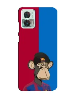 Чехол для Motorola Edge 30 Neo с картинкой «Bored Ape — фанат Барсы»