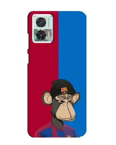 Чехол для Motorola Edge 30 Neo с картинкой «Bored Ape — фанат Барсы»