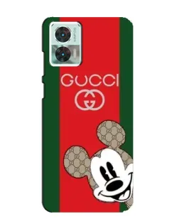 Чохол для Motorola Edge 30 Neo з картинкою «Gucci — смуги та Міккі»