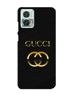 Чохол для Motorola Edge 30 Neo з картинкою «Золотий логотип Gucci»