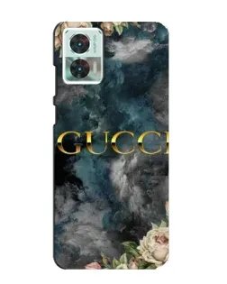 Чехол для Motorola Edge 30 Neo с картинкой «Абстрактные цветы Gucci»