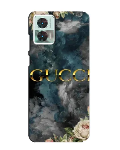 Чехол для Motorola Edge 30 Neo с картинкой «Абстрактные цветы Gucci»