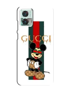 Чохол для Motorola Edge 30 Neo з картинкою «Міккі Маус Gucci — смуги»