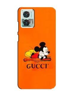 Чохол для Motorola Edge 30 Neo з картинкою «Міккі Маус Gucci — помаранч»