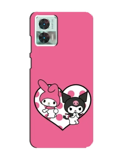 Чехол для Motorola Edge 30 Neo с картинкой «Kuromi и My Melody»