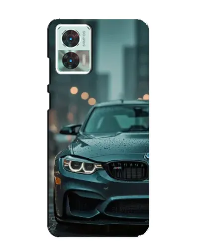Чехол для Motorola Edge 30 Neo с картинкой «BMW в огнях города»