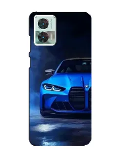 Чехол для Motorola Edge 30 Neo с картинкой «Голубая BMW M4»