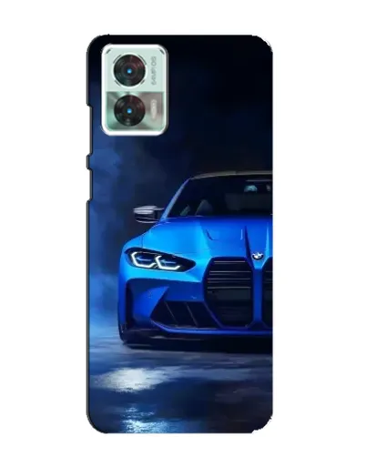 Чехол для Motorola Edge 30 Neo с картинкой «Голубая BMW M4»