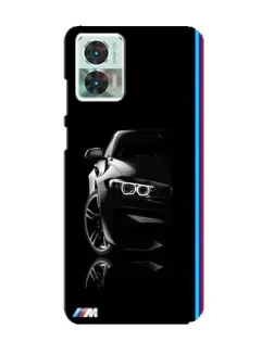 Чехол для Motorola Edge 30 Neo с картинкой «Силуэт BMW в темноте»