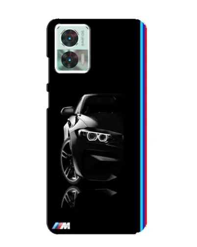 Чехол для Motorola Edge 30 Neo с картинкой «Силуэт BMW в темноте»
