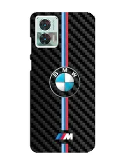Чехол для Motorola Edge 30 Neo с картинкой «Эмблема BMW и карбон»