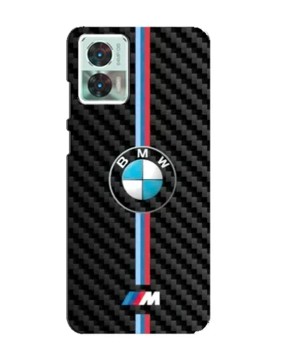 Чехол для Motorola Edge 30 Neo с картинкой «Эмблема BMW и карбон»