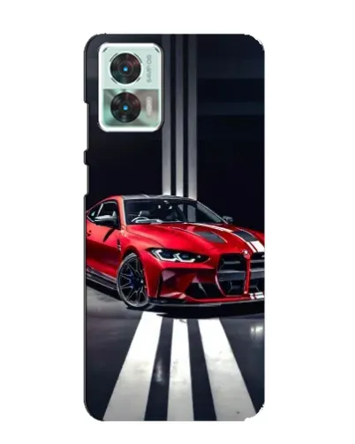Чехол для Motorola Edge 30 Neo с картинкой «Красная BMW на дороге»