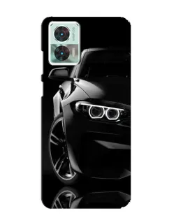 Чехол для Motorola Edge 30 Neo с картинкой «Черная BMW — профиль»