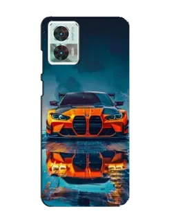 Чехол для Motorola Edge 30 Neo с картинкой «BMW — золотая эмблема»