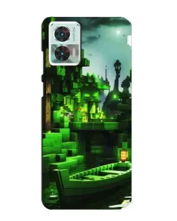 Чехол для Motorola Edge 30 Neo с картинкой «Minecraft лесной пейзаж»