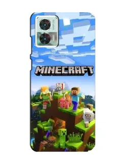 Чехол для Motorola Edge 30 Neo с картинкой «Minecraft классический мир»