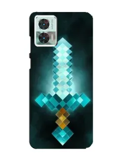 Чехол для Motorola Edge 30 Neo с картинкой «Алмазный меч неон»