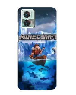 Чехол для Motorola Edge 30 Neo с картинкой «Minecraft ледяной мир»