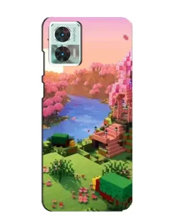 Чехол для Motorola Edge 30 Neo с картинкой «Розовое дерево Minecraft»