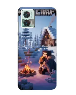Чехол для Motorola Edge 30 Neo с картинкой «Зимний Minecraft»