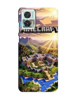 Чехол для Motorola Edge 30 Neo с картинкой «Minecraft панорама»