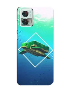 Чехол для Motorola Edge 30 Neo с картинкой «Черепаха Minecraft»