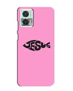 Чохол для Motorola Edge 30 Neo з картинкою «Рожевий символ Jesus»