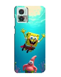Чехол для Motorola Edge 30 Neo с картинкой «Спанч Боб под водой»