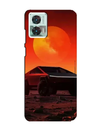 Чехол для Motorola Edge 30 Neo с картинкой «Cybertruck на Марсе»