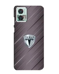 Чехол для Motorola Edge 30 Neo с картинкой «Металлическая текстура Tesla»