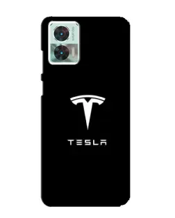 Чехол для Motorola Edge 30 Neo с картинкой «Tesla White Logo»