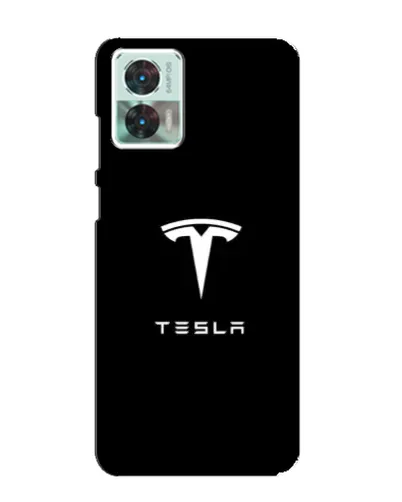 Чехол для Motorola Edge 30 Neo с картинкой «Tesla White Logo»