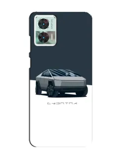Чехол для Motorola Edge 30 Neo с картинкой «Серебристый Cybertruck Tesla»