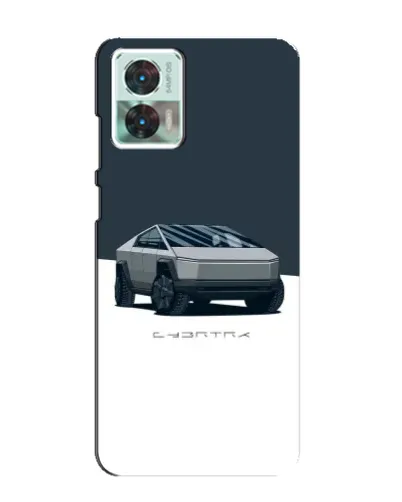 Чехол для Motorola Edge 30 Neo с картинкой «Серебристый Cybertruck Tesla»