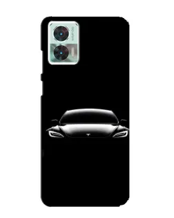 Чехол для Motorola Edge 30 Neo с картинкой «Фары Tesla Night»