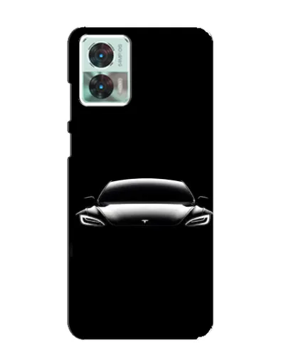 Чехол для Motorola Edge 30 Neo с картинкой «Фары Tesla Night»