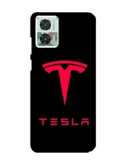 Чехол для Motorola Edge 30 Neo с картинкой «Tesla Red Logo»