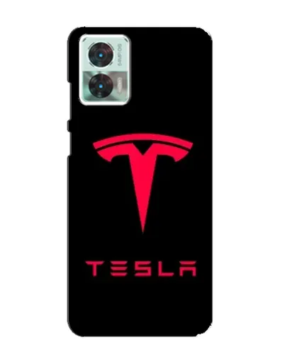 Чехол для Motorola Edge 30 Neo с картинкой «Tesla Red Logo»
