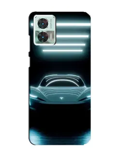 Чехол для Motorola Edge 30 Neo с картинкой «Tesla в неоне»