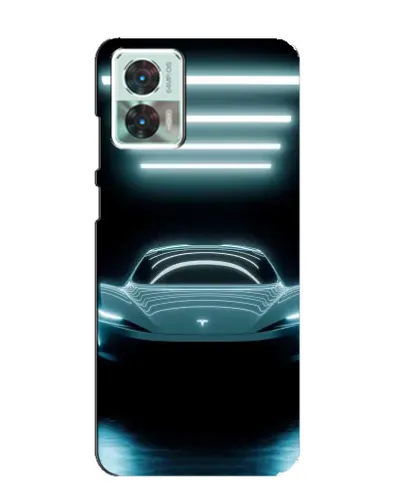 Чехол для Motorola Edge 30 Neo с картинкой «Tesla в неоне»