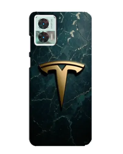 Чехол для Motorola Edge 30 Neo с картинкой «Мраморная Tesla Gold»