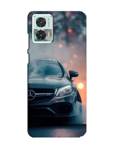 Чехол для Motorola Edge 30 Neo с картинкой «Mercedes — ночной город»