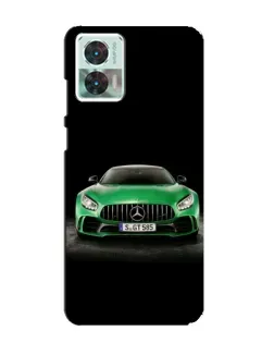 Чехол для Motorola Edge 30 Neo с картинкой «Mercedes — неоновый лого»