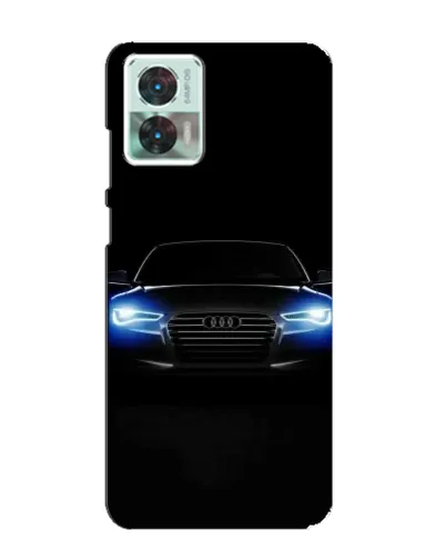 Чехол для Motorola Edge 30 Neo с картинкой «Audi в неоне»